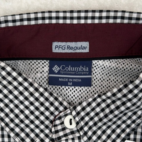 Columbia PFG NWT Shirt Men's M Texas A&M Aggies Super Tamiami Gingham Check - Picture 6 of 12